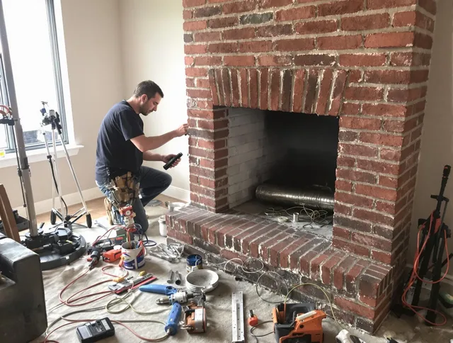 Wethersfield Chimney Sweep specialist finalizing chimney liner service in Wethersfield, CT