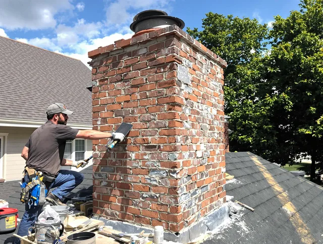 Completed chimney rebuild by Wethersfield Chimney Sweep in Wethersfield, CT
