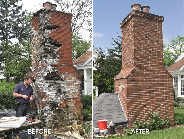 Wethersfield Chimney Sweep performing a full chimney restoration in Wethersfield, CT