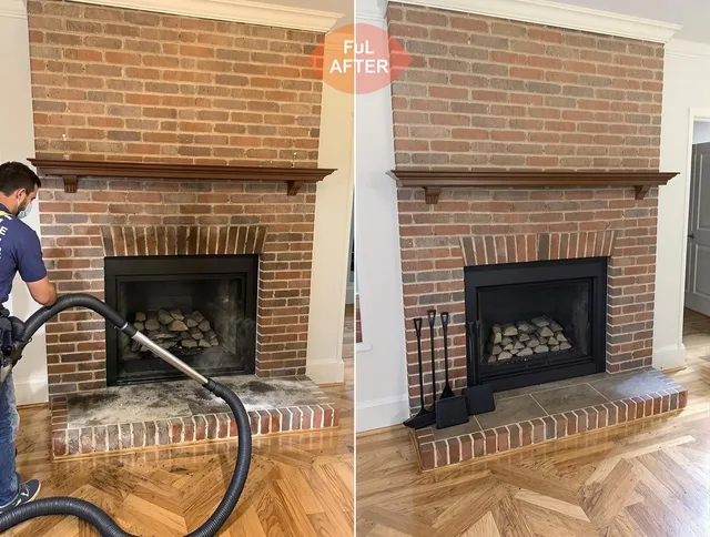 Wethersfield Chimney Sweep carefully sanitizing a fireplace in Wethersfield, CT